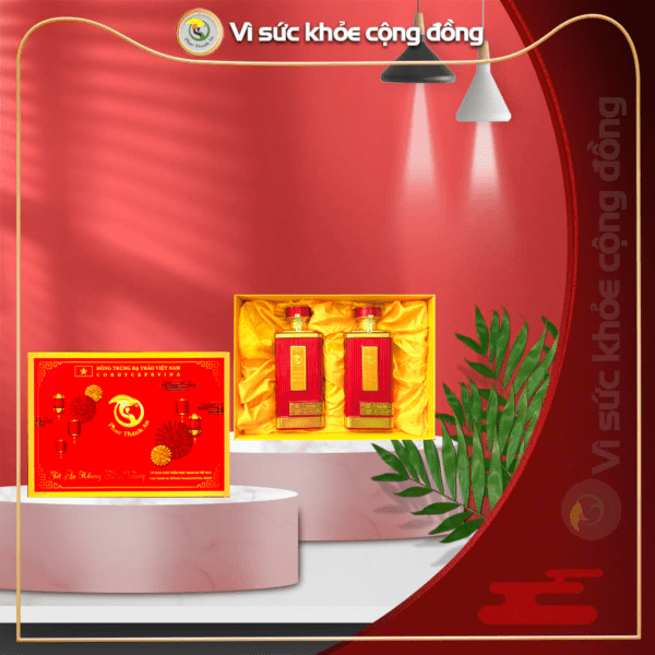 Hộp quà tết đỏ 2 chai rượu PTA03